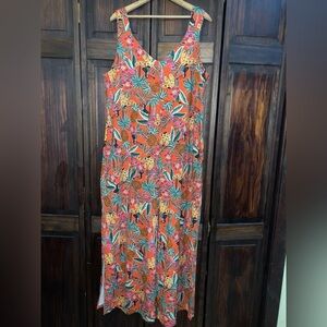 Cuddl Duds Tropical‎ Leaf Print Garment LT peacocks, and pineapples